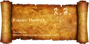 Kapás Henrik névjegykártya