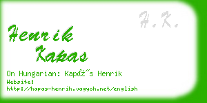 henrik kapas business card